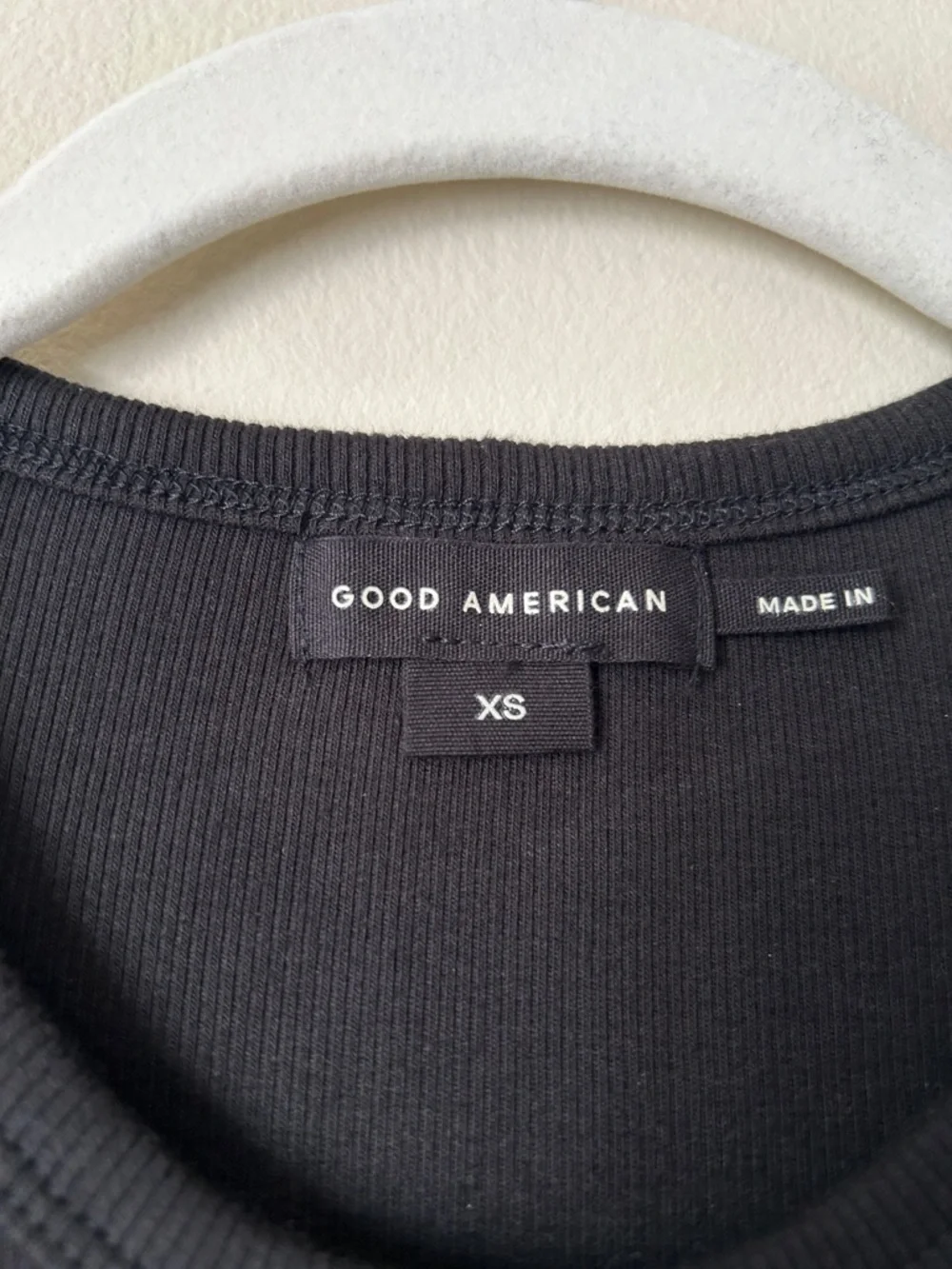 Good American Black Ribbed Racerback Tank - Picture 2 of 4